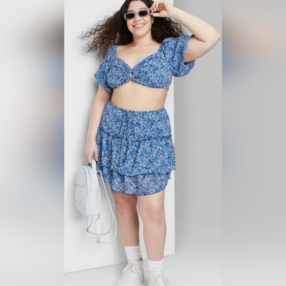 Wild Fable Floral Skirt - Blue Medium - Picture 4 of 9